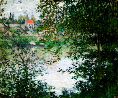 Ostrov La Grande Jatte skrz stromy, 1878 od Claude Monet