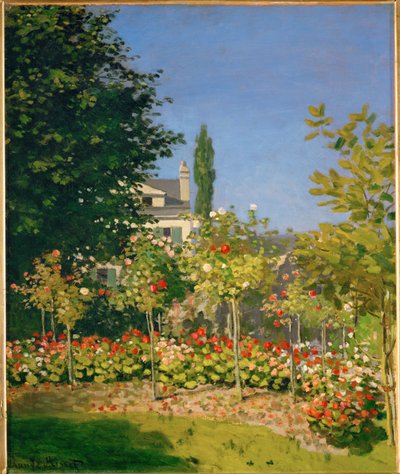 Jardin en fleurs a Sainte-Adresse (olej na plátně) od Claude Monet