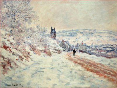 La Route de Vetheuil, Effet de Neige (Cesta do Vethe od Claude Monet