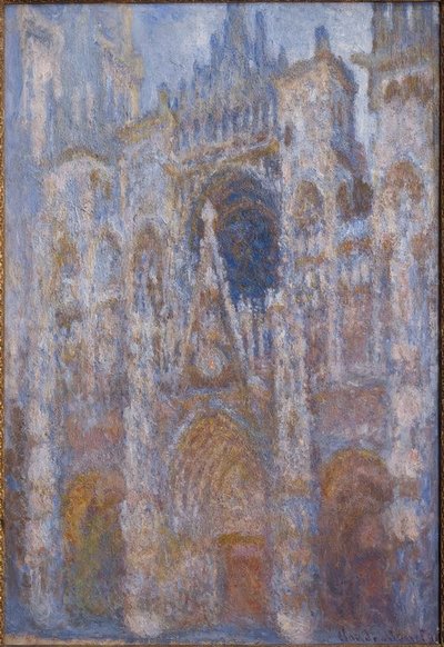 Rouenská katedrála. Brána, ranní slunce. harmoni od Claude Monet
