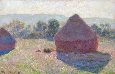 Les meules a midi (Haystacks, poledne) - Malba Clauda Moneta (1840-1926), olej na plátně, 65,6 x 100,6 cm od Claude Monet