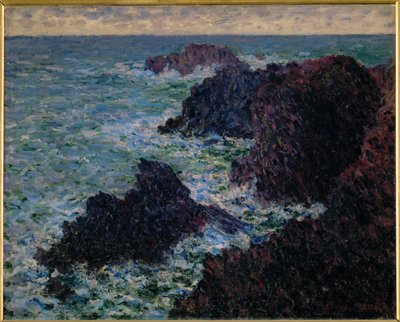 Skály Belle-Ile, divoké pobřeží (olej na plátně) od Claude Monet