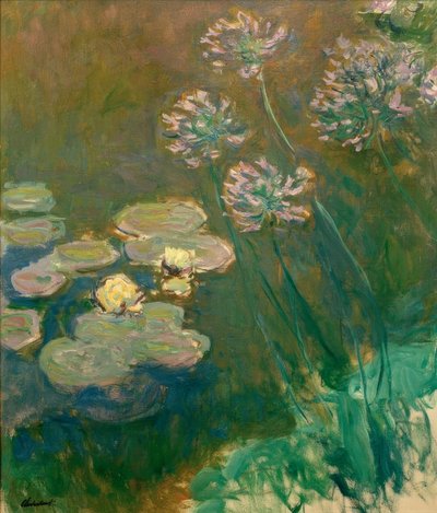 Nymphéas et Agapanthes (Seerosen und Agapanthus) od Claude Monet