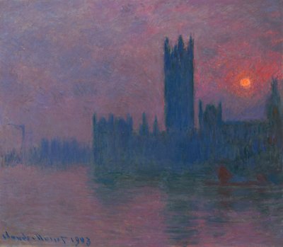 Parlament, zapadající slunce, cca 1900-03 (olej na plátně) od Claude Monet