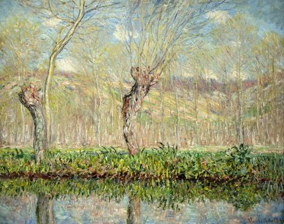 Jaro, hranice Epte; Jaro, okraj Epte, 1885 od Claude Monet