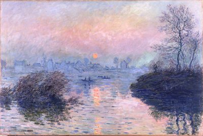 Západ slunce na Seině v Lavacourtu, zimní efekt od Claude Monet