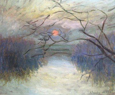 Západ slunce na Seině ve Vétheuil, 1880 od Claude Monet