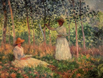 Suzanne čte a Blanche maluje od Claude Monet