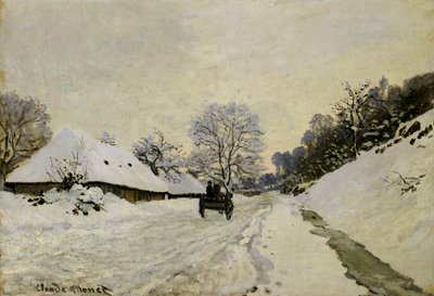 Vozík nebo cesta pod sněhem v Honfleuru, 1865 od Claude Monet