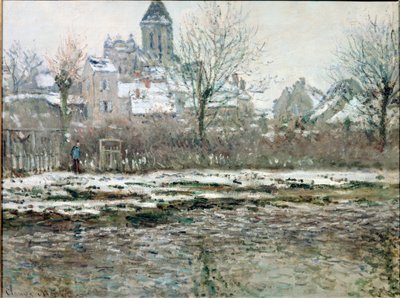 Kostel ve Vetheuil pod sněhem od Claude Monet