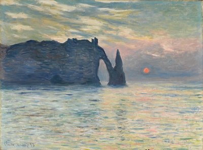 The Cliff, Étretat, Sunset, 1882-1883 od Claude Monet