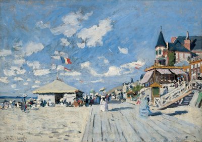 Promenáda na pláži v Trouville od Claude Monet