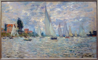 Lodě. Regates a Argenteuil Painting od Clauda Moneta (1840-1926) 1874 Sun. 0,6x1 m Paříž, musee d