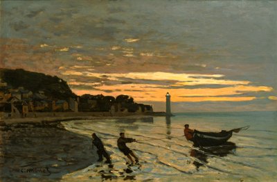 Tažení lodi, Honfleur od Claude Monet