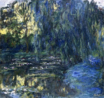 Pohled na Lilypond s Willow, c.1917-1919 od Claude Monet