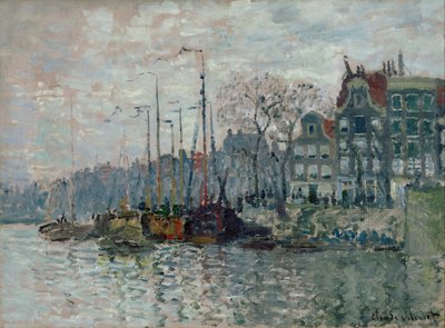 Pohled na Prins Hendrikkade a řeku Kromme Waal v Amsterdamu od Claude Monet