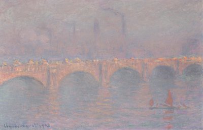 Most Waterloo, zahalené slunce od Claude Monet