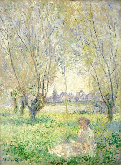 Žena sedící pod Willows od Claude Monet