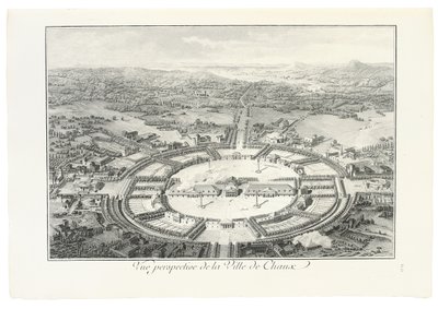 Perspektivní pohled na město Chaux, 1804 od Claude Nicolas Ledoux