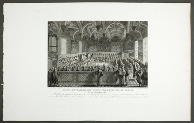 Zvláštní zasedání Ludvíka XVI. v paláci, ze série Tableaux historiques de la Révolution française od Claude Niquet