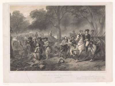 George Washington v bitvě u Monongahela Život George Washingtona, vojáka (titul na předmětu) od Claude Régnier