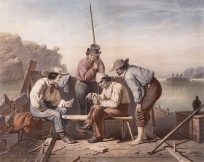 V rozpacích, Mississippi Raftsmen hrací karty od Claude Régnier