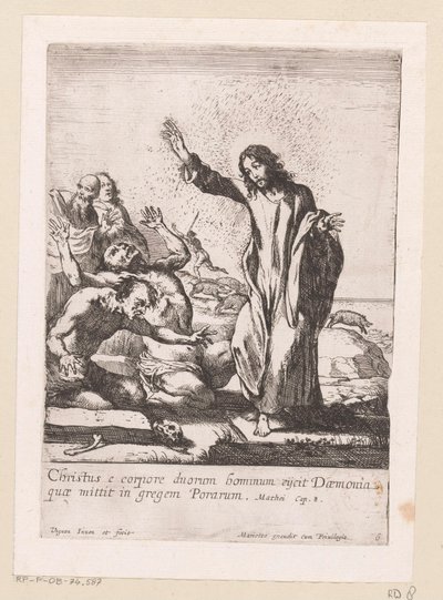 Kristus vykupuje dva posedlé od démonů Miracula Domini Nostri Jesu Christi (název série) Zázraky Krista (název série) od Claude Vignon
