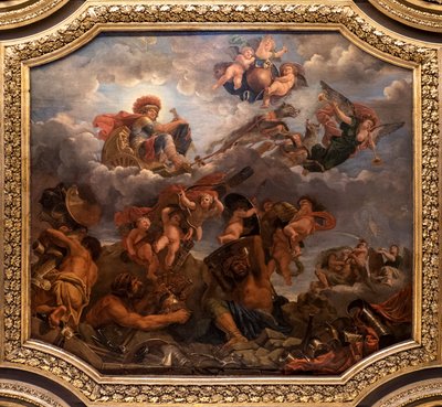Mars na svém voze taženém vlky od Claude the Younger Audran