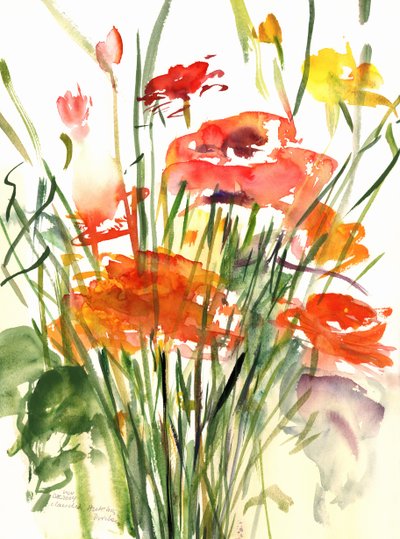 Renoncules, 2001 (akvarel) od Claudia Hutchins Puechavy