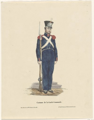 Belgický lukostřelec, 1830 Costume de la Garde Communale (název na objektu) od Claudio Linati