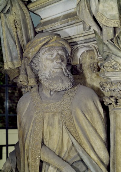 Mojžíšova studna, detail Daniela z šestihranného podstavce, kámen 1395-1404 od Claus and Malouel, Jean Sluter