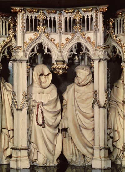 Hrobka Filipa Smělého (1342-1404) detail dvou truchlících z kostela Chartreuse v Champmol od Claus and Marville Jean de (d.1389) Sluter