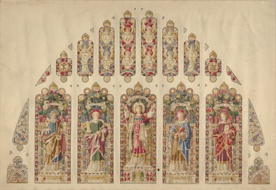 Design pro vícepanelové vitrážové okno, Church of the Divine Paternity, New York, ca.1898. od Clayton and Bell