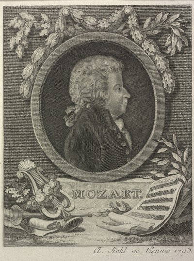 Wolfgang Amadeus Mozart, 1793 od Clemens Kohl