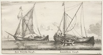 Různé lodě a pohledy na Amsterdam (Verscheÿde Schepen en Gesichten van Amstelredam), část II: Frisian Bilander. Geldersche Bilander od Clement de Jonghe