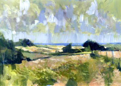 Sutton Downs View, 2007 (akryl na palubě) od Clive Metcalfe