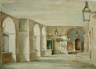 Pumpa na koleji, 2010 (akvarel) od Clive Wilson