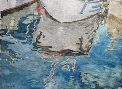 Chorvatské odrazy, 2011 (akvarel) od Clive Wilson