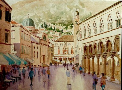 Dubrovník, 2010 (akvarel) od Clive Wilson