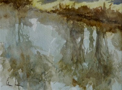 Kanál Kintbury - jarní ráno, 2003 (akvarel) od Clive Wilson