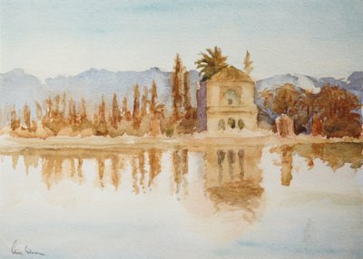 Menara, západ slunce, 2000 (akvarel) od Clive Wilson