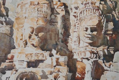 Dopoledne - Sympatie (východ), 2000 (akvarel) od Clive Wilson