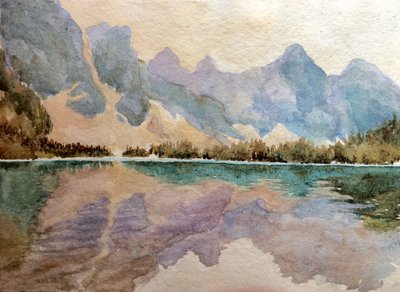 Moraine Lake (2), 2015 (akvarel) od Clive Wilson