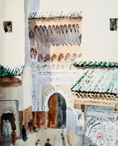 Place Nejjarine, Fez, 2000 (akvarel) od Clive Wilson