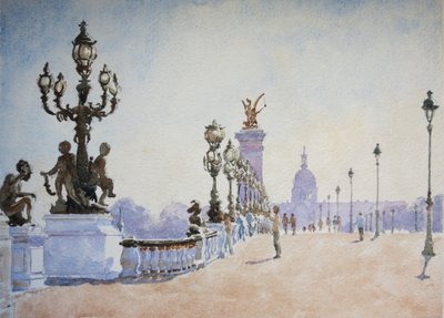 Pont Alexandre III, Paříž, 2007 (akvarel) od Clive Wilson