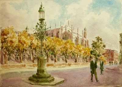 Hořící keř, 2017 (akvarel) od Clive Wilson