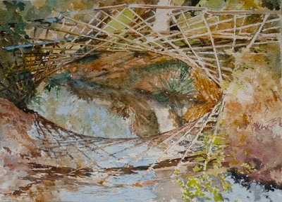 Zimořin most - podzimní barvy, 2010 (akvarel) od Clive Wilson