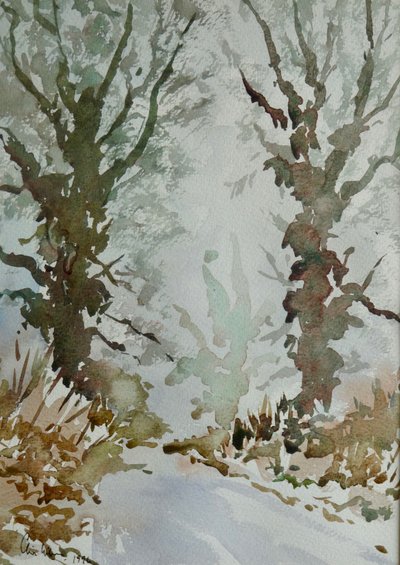 Duby - mrazivé mlhavé ráno od Clive Wilson