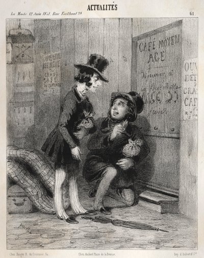 Novinky: Ahoj kamaráde! takhle dnes podnikáme! zobrazujeme..., 1841. od Clémente Pruche