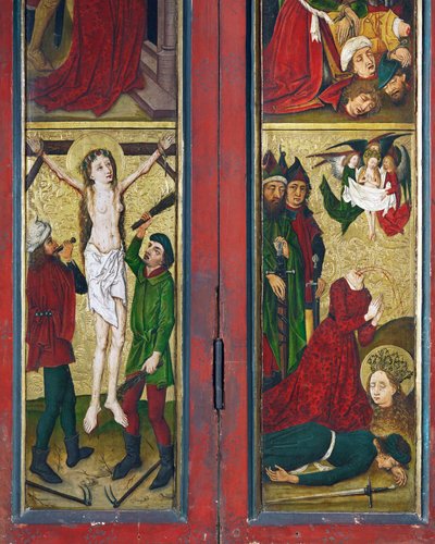 Legenda o svaté Markétě, oltář z kláštera svaté Madeleine ve Štrasburku od Coburg Master